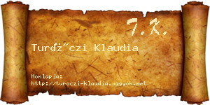 Turóczi Klaudia névjegykártya