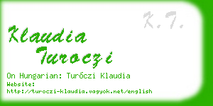 klaudia turoczi business card